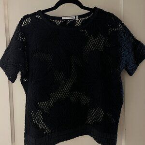 Isabel Marant Etoile Black Lace Crochet Top